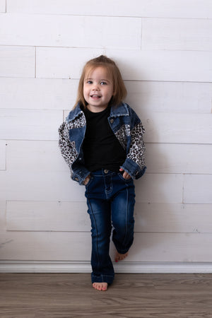 Girls Leopard Patchwork Jacket