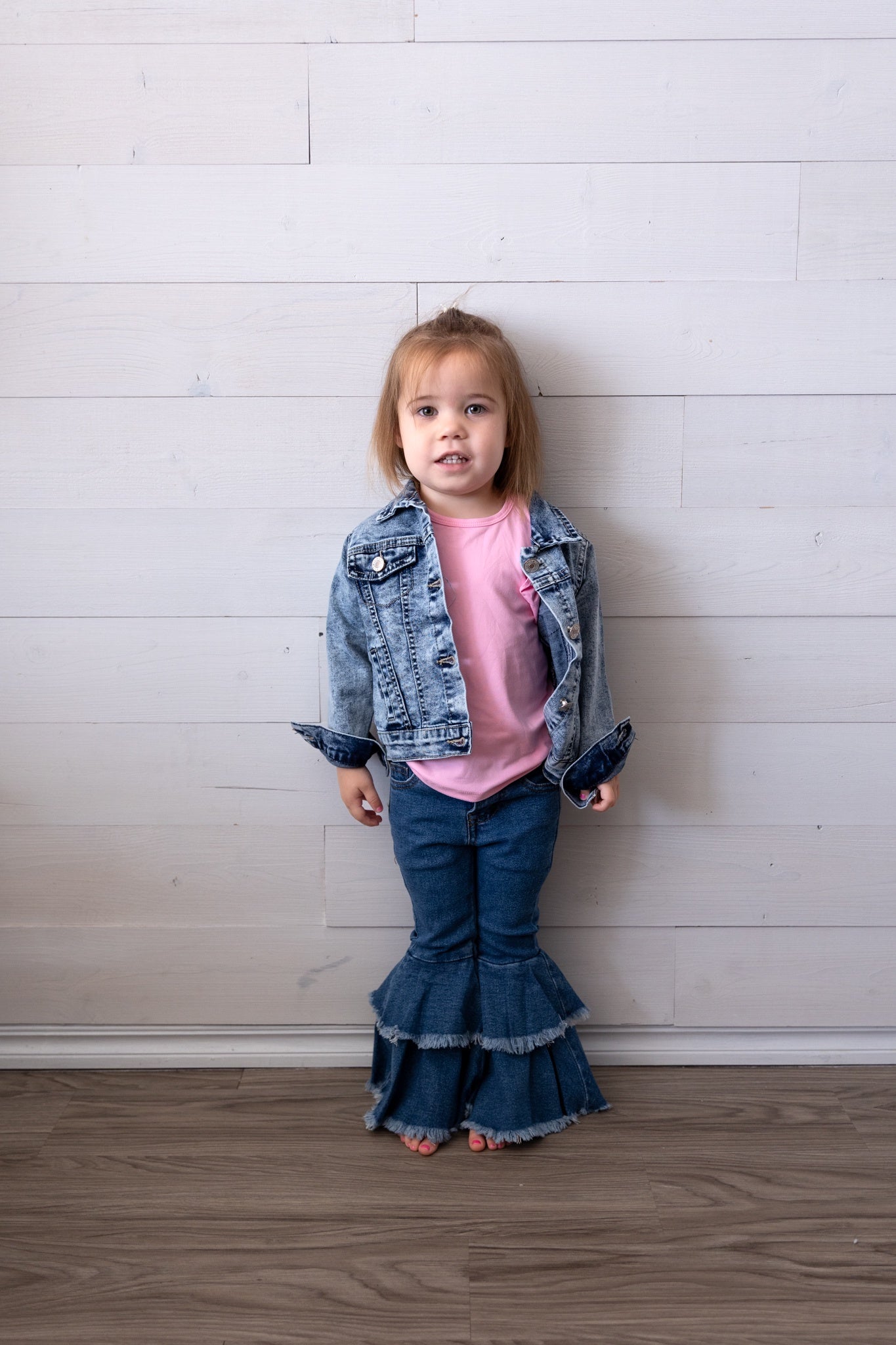 Girls Acid Washed Denim Jacket