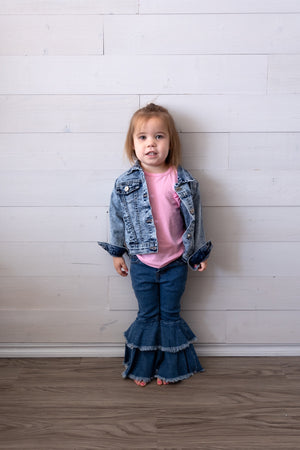 Girls Acid Washed Denim Jacket