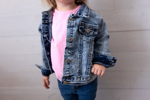 Girls Acid Washed Denim Jacket