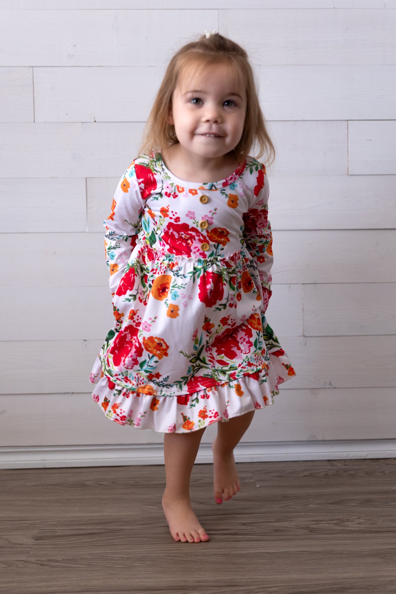 Vintage Fall Rose Girls Dress