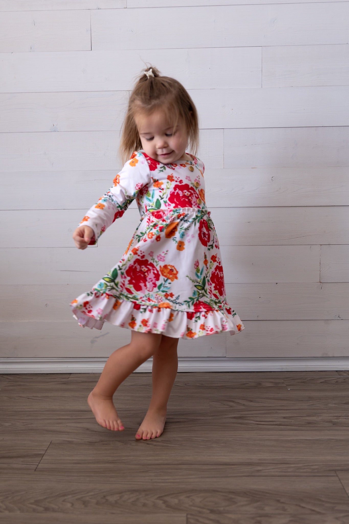 Vintage Fall Rose Girls Dress