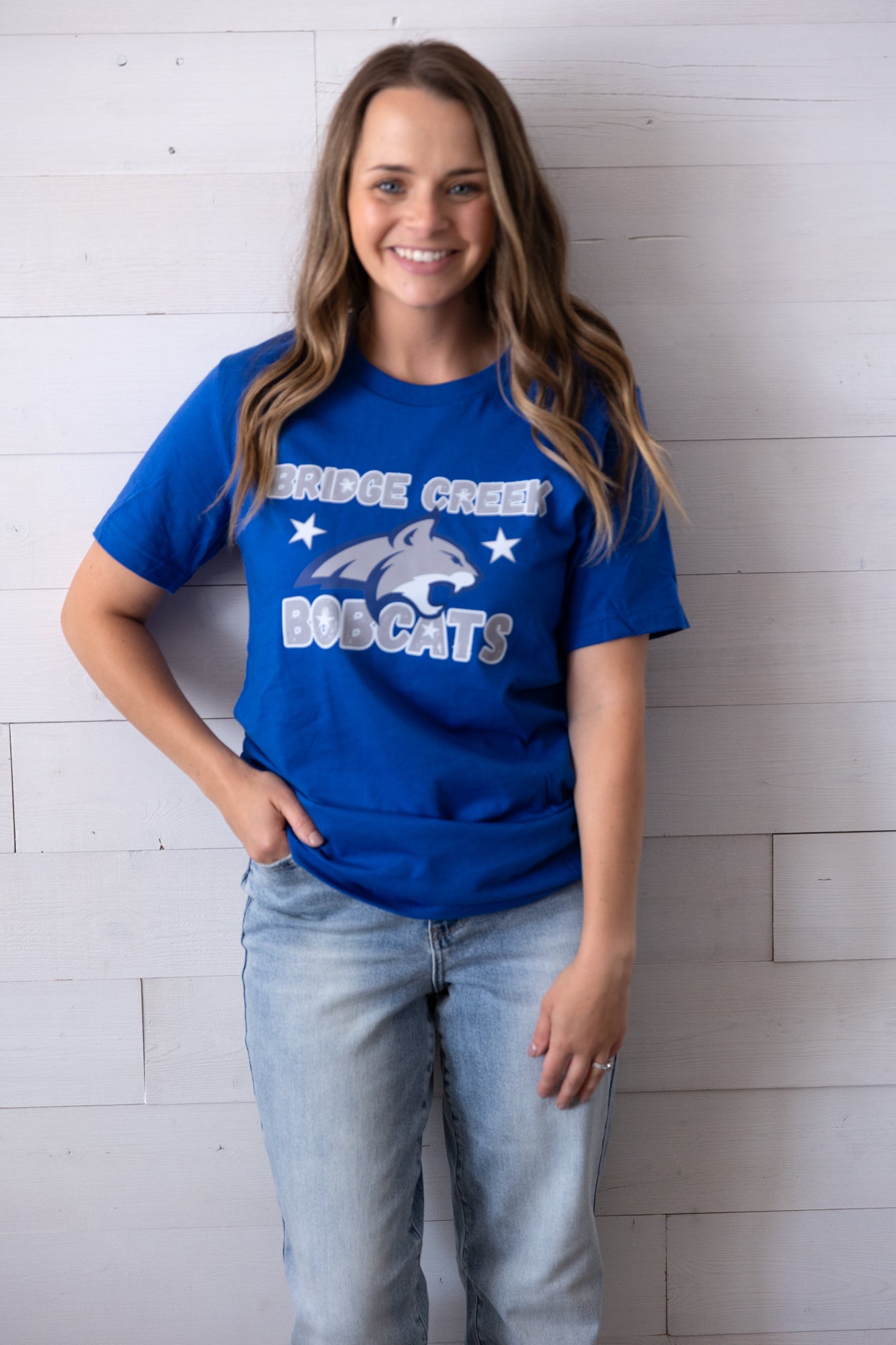 Adult Bridgecreek Bobcat Graphic Tee Royal Blue