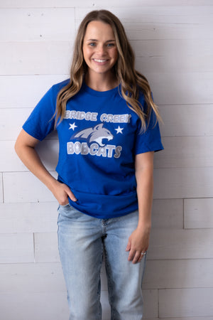 Adult Bridgecreek Bobcat Graphic Tee Royal Blue