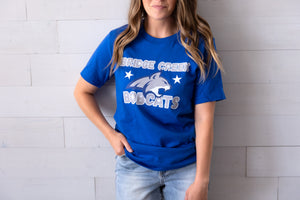 Adult Bridgecreek Bobcat Graphic Tee Royal Blue