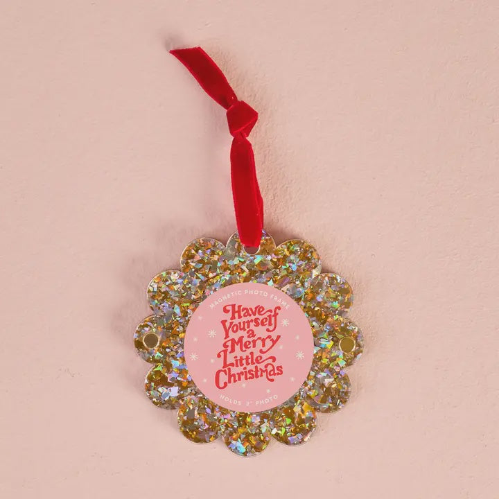 Holiday Ornament Gold Glitter