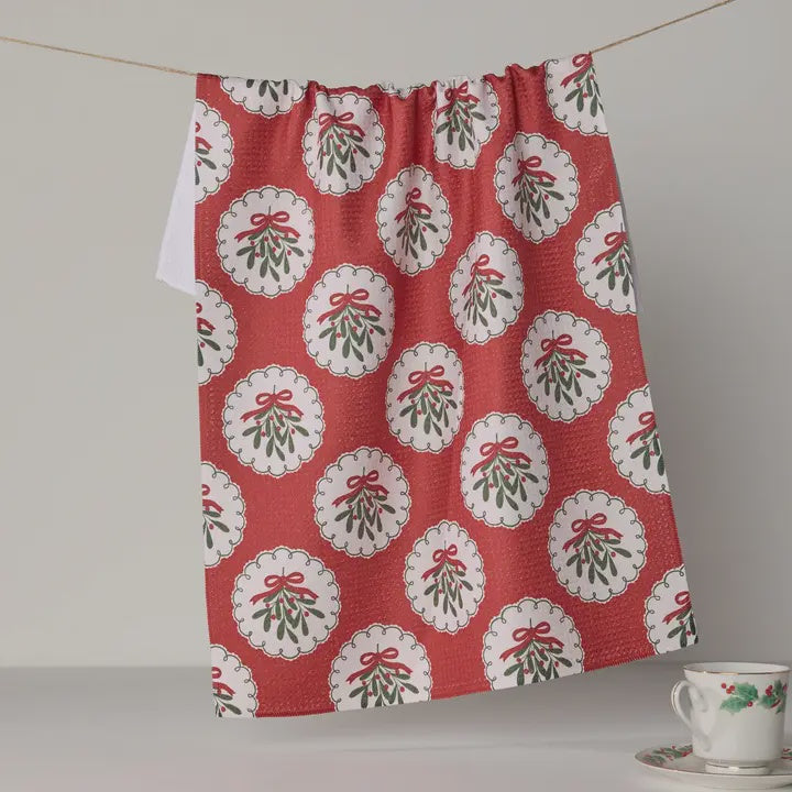 Merry Mistletoe Kitchen Tea Towel