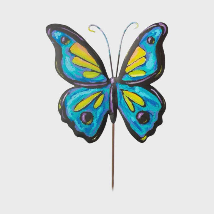 The Round Top Yard Stake-Blue Butterflies