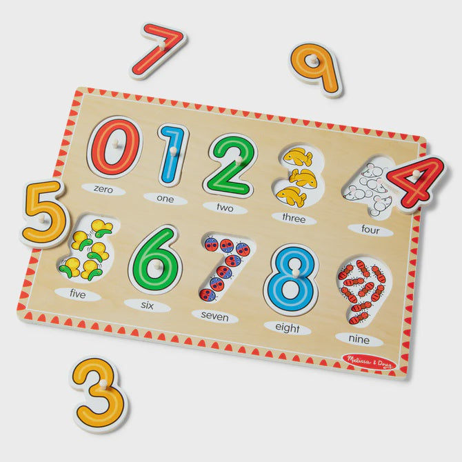 Melissa & Doug See-Inside Numbers Peg Puzzle - 10 Pieces