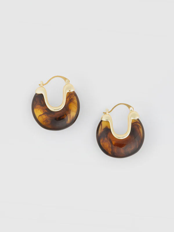Mabel Tortoise Hoop Earrings