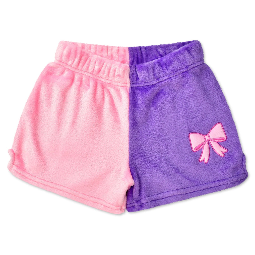 Pretty Bows Color Block Shorts Pink and Purple