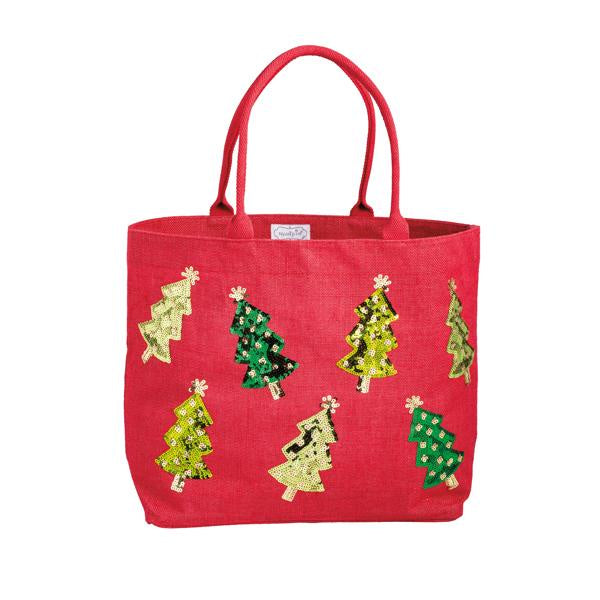 Red Holiday Classic Sparkle Tote