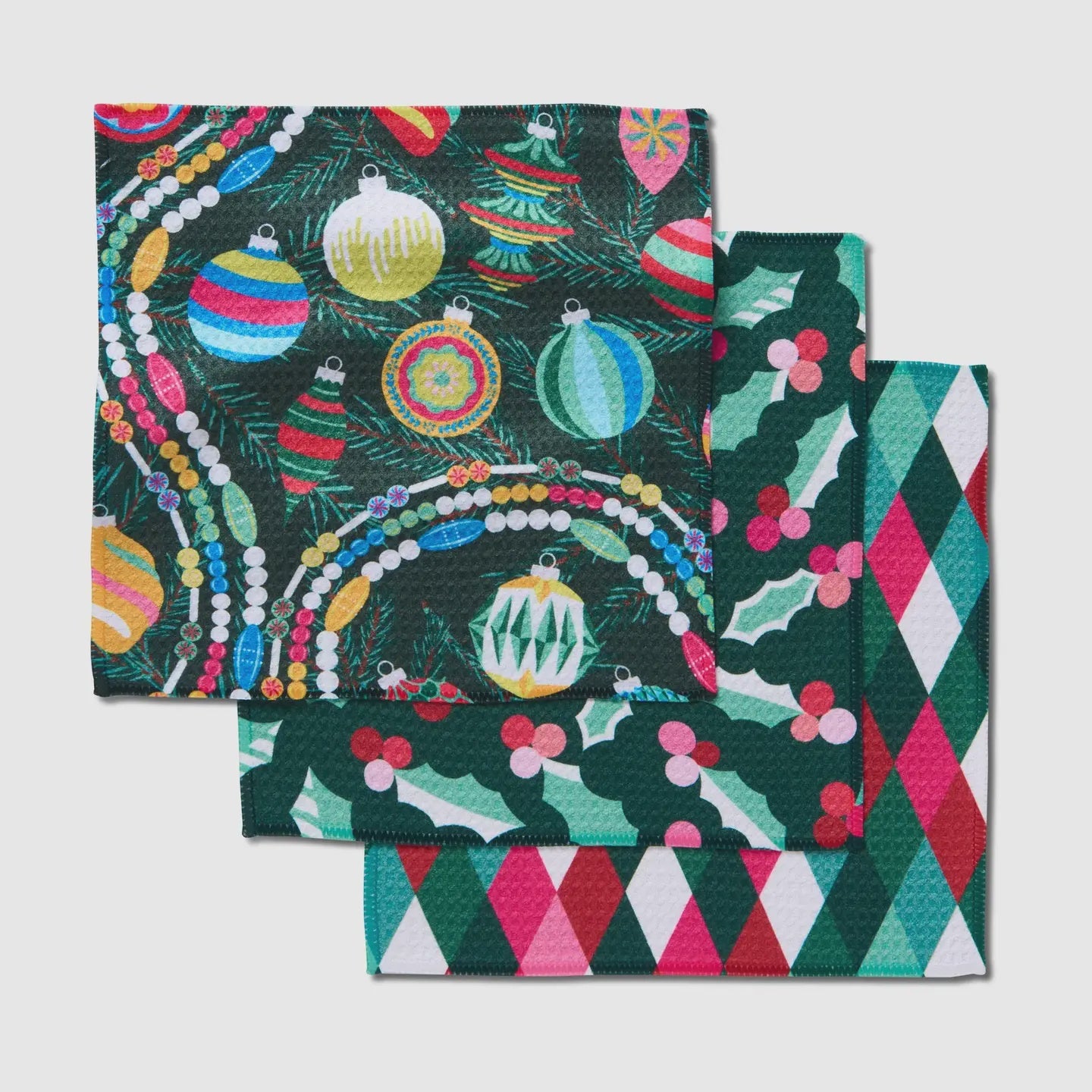 Geometry Dishcloths-Retro Holly