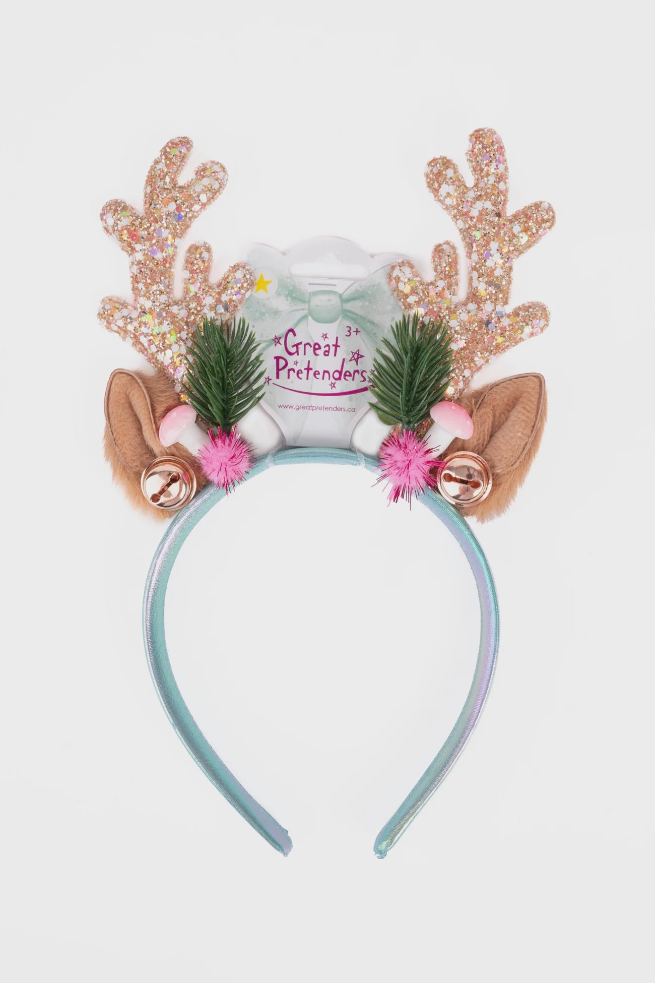 Holiday Rudolph Headband Pink/Mist