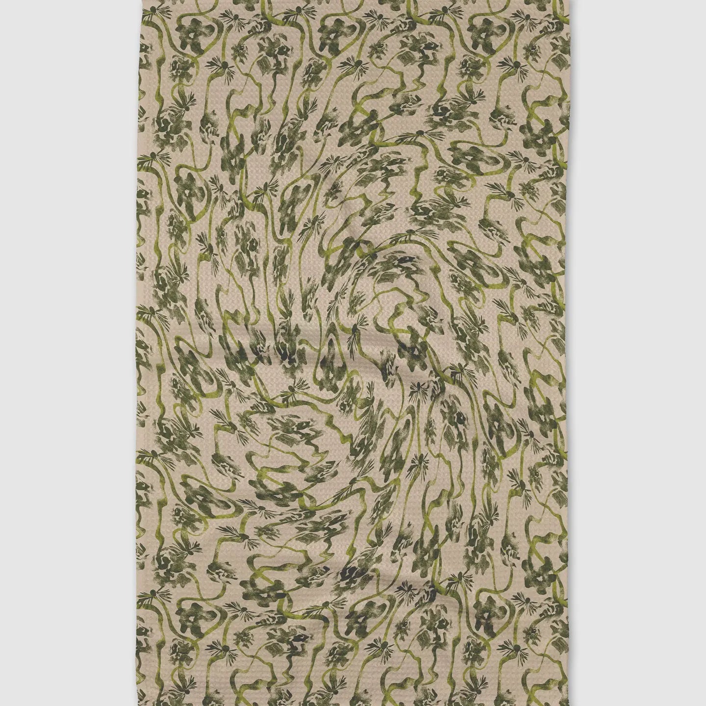 Floral Swirls Green Tea Towel
