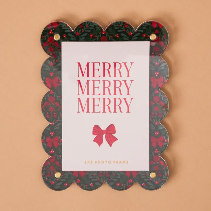 Mini Acrylic Picture Frame Magnet Merry Merry Merry