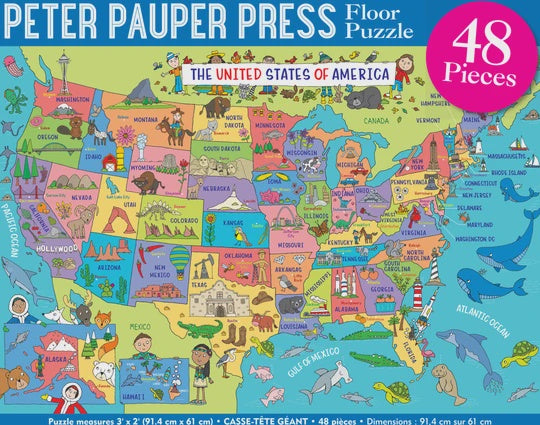 USA Map Floor Puzzle 48 Pieces