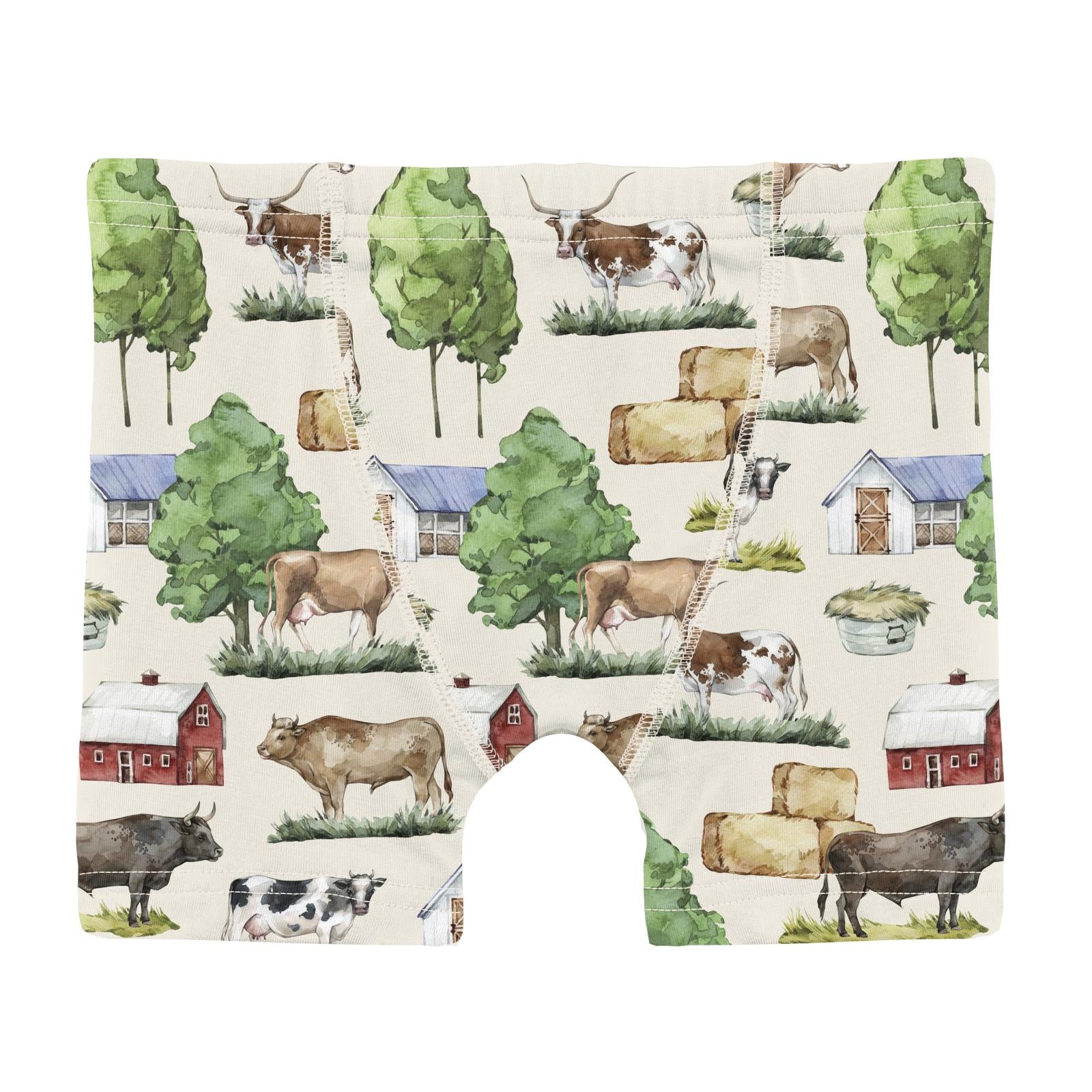 Boys Boxer Briefs Natural Grazing Cows