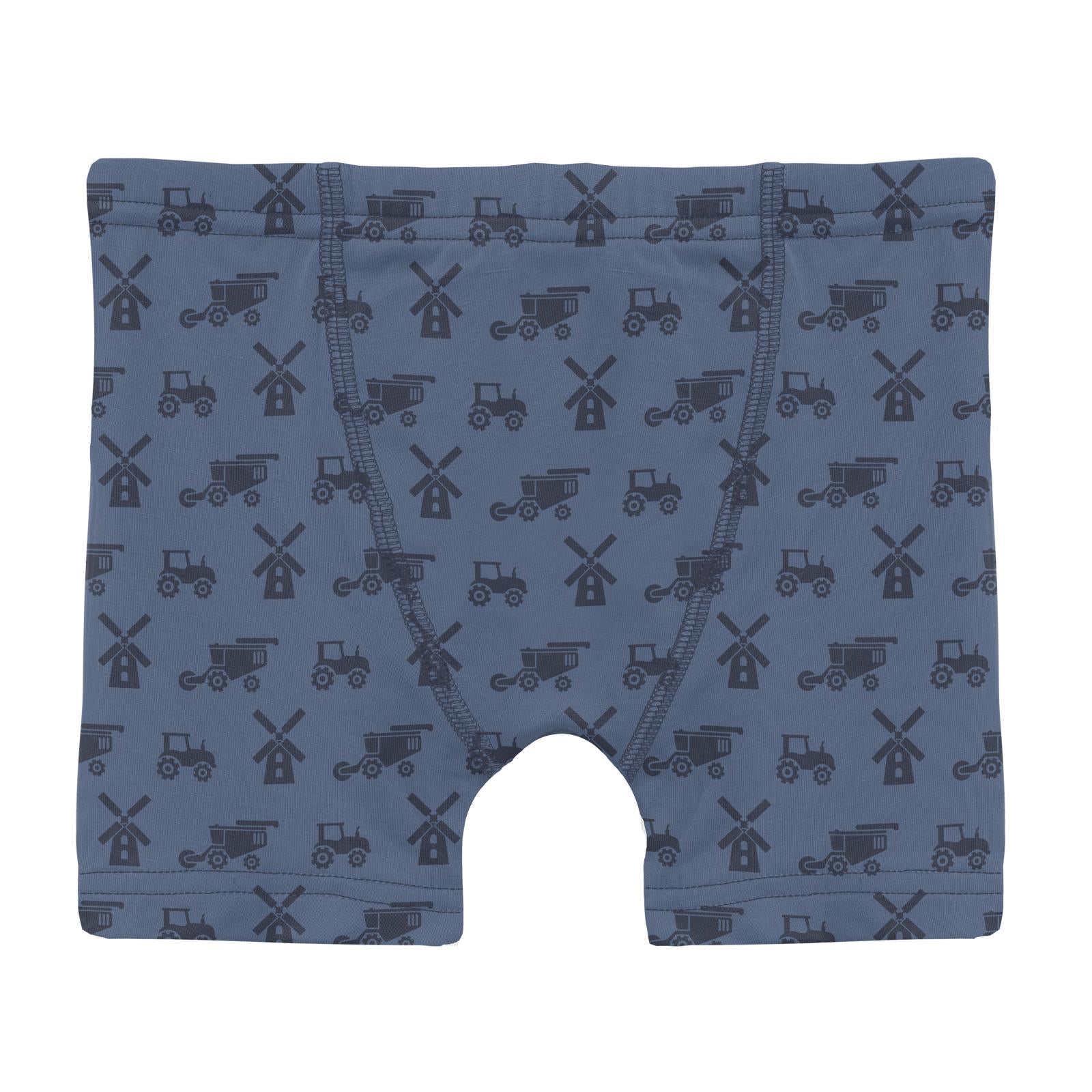 Boys Boxer Briefs Denim Tractors & Windmills