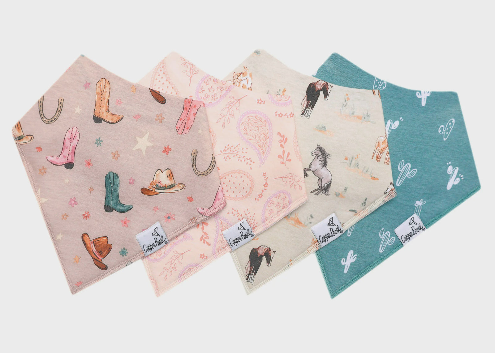 Cheyenne Copper Pearl Baby Bandana Bibs