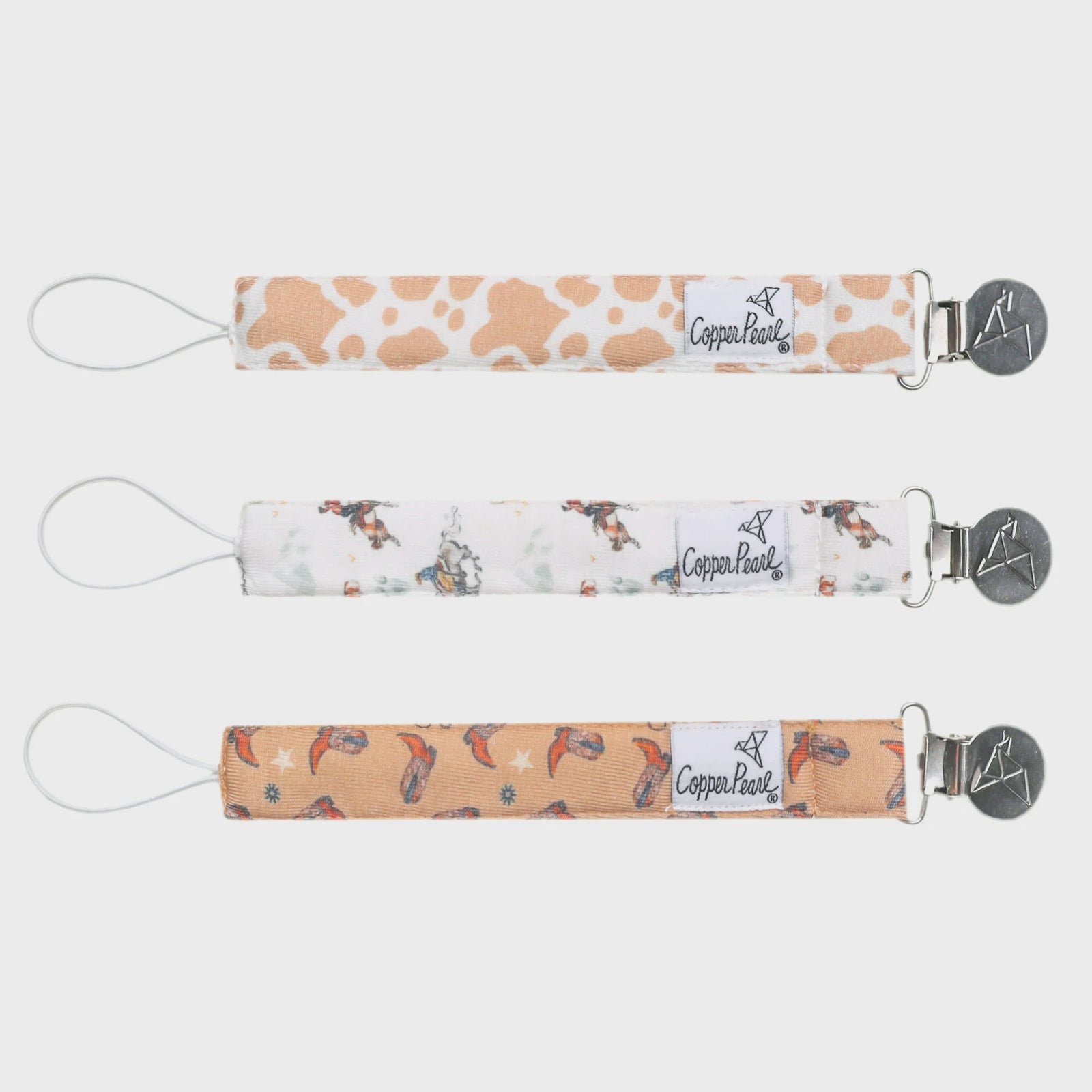 Boone Copper Pearl Binky Clip Set