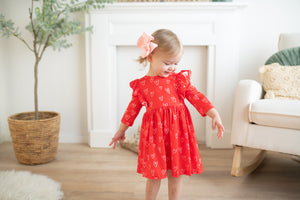 "Roses are Red" Twirl Ruffle Dress