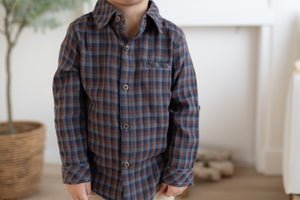 Atwood Brown Plaid Woven Long Sleeve Shirt
