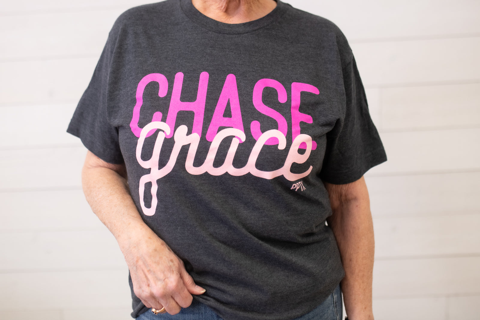 Chase Grace Graphic Tee-Grey