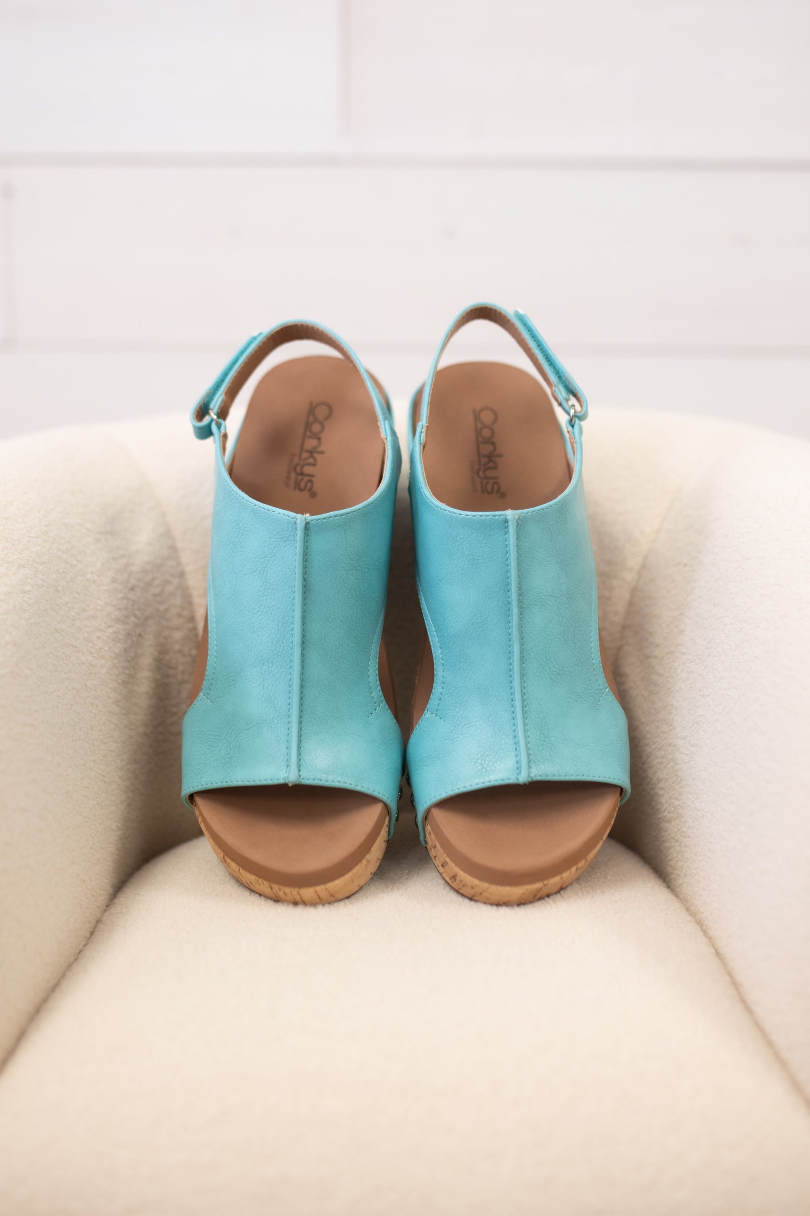 Corkys Carley Wedge Shoe-Teal
