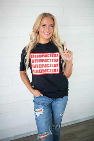 Broncos Broncos Broncos Graphic Tee-Black