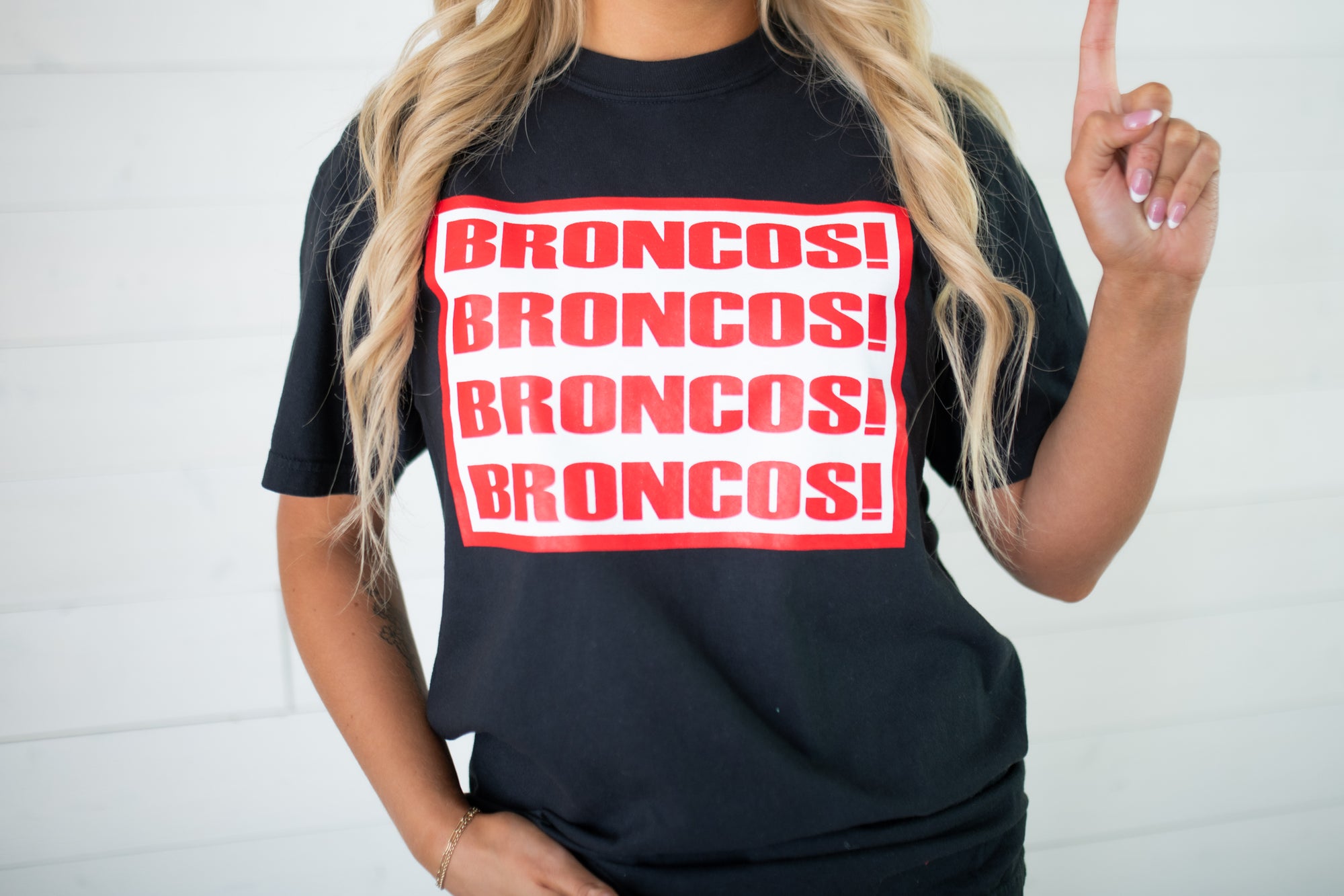 Broncos Broncos Broncos Graphic Tee-Black