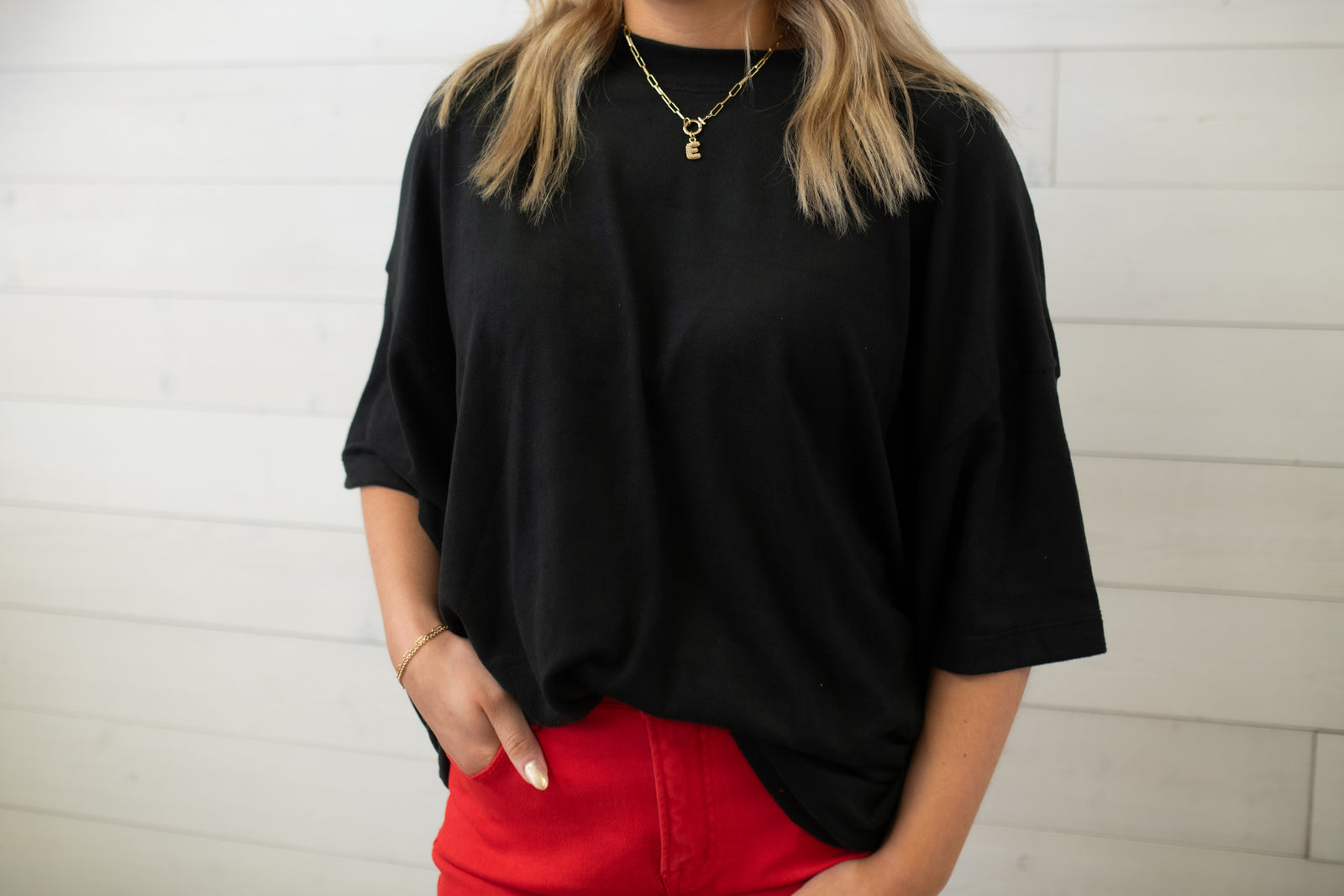 Blumin Black Half Sleeve Top