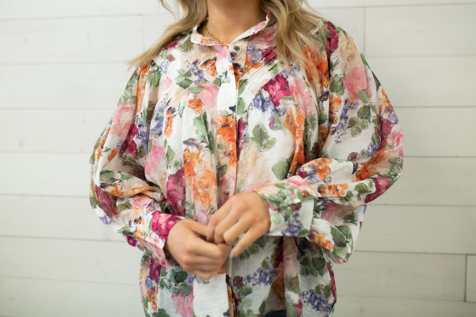 ee:some Vintage Floral Blouse-Rose