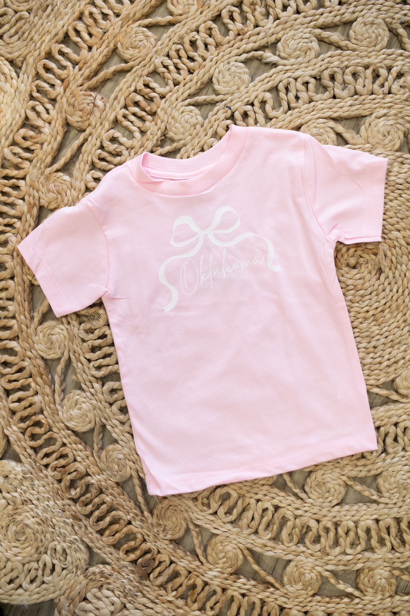 Girls Oklahoma Bow Graphic Tee-Pink