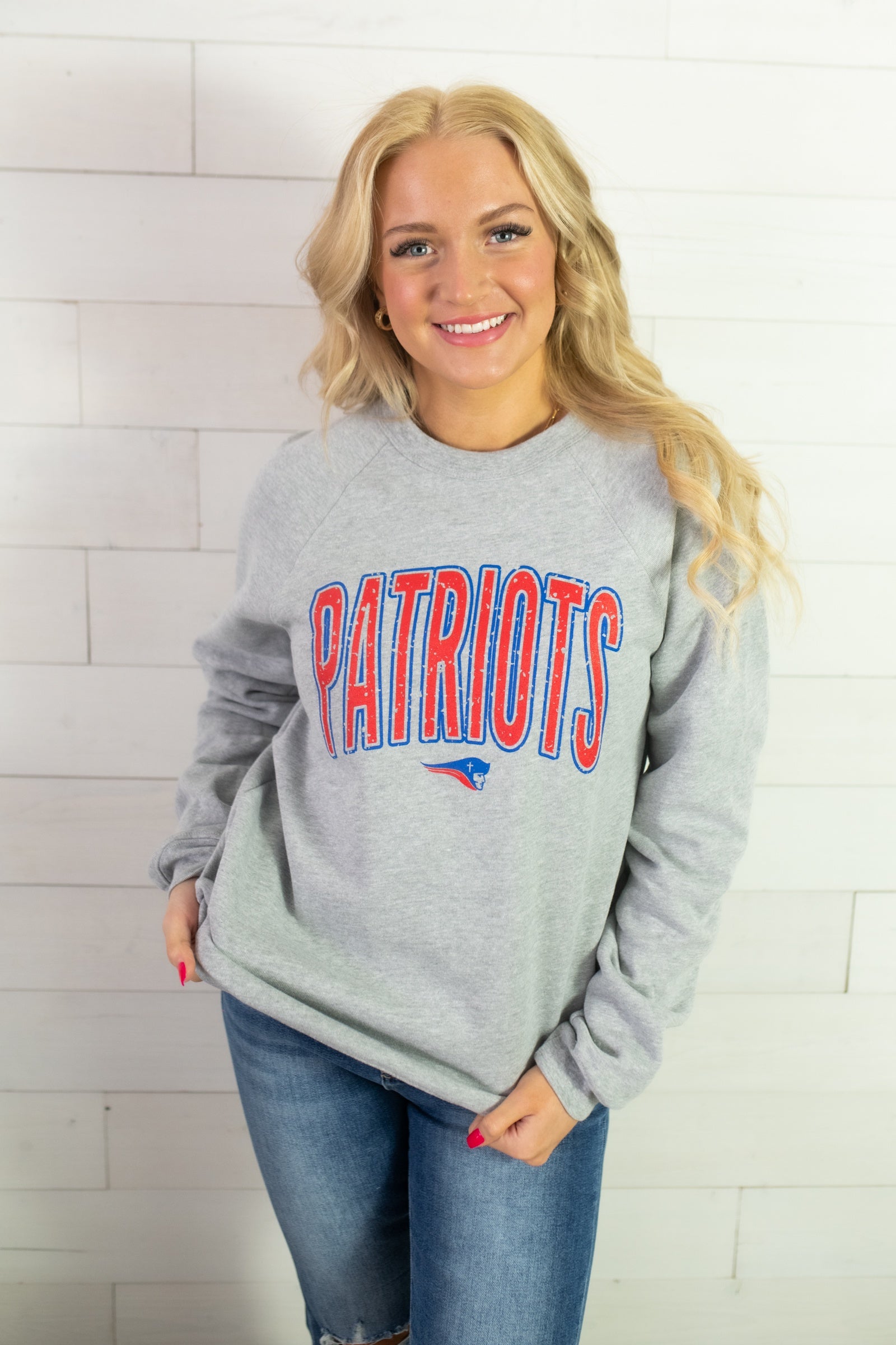 Patriots Sweatshirt-Heather Grey