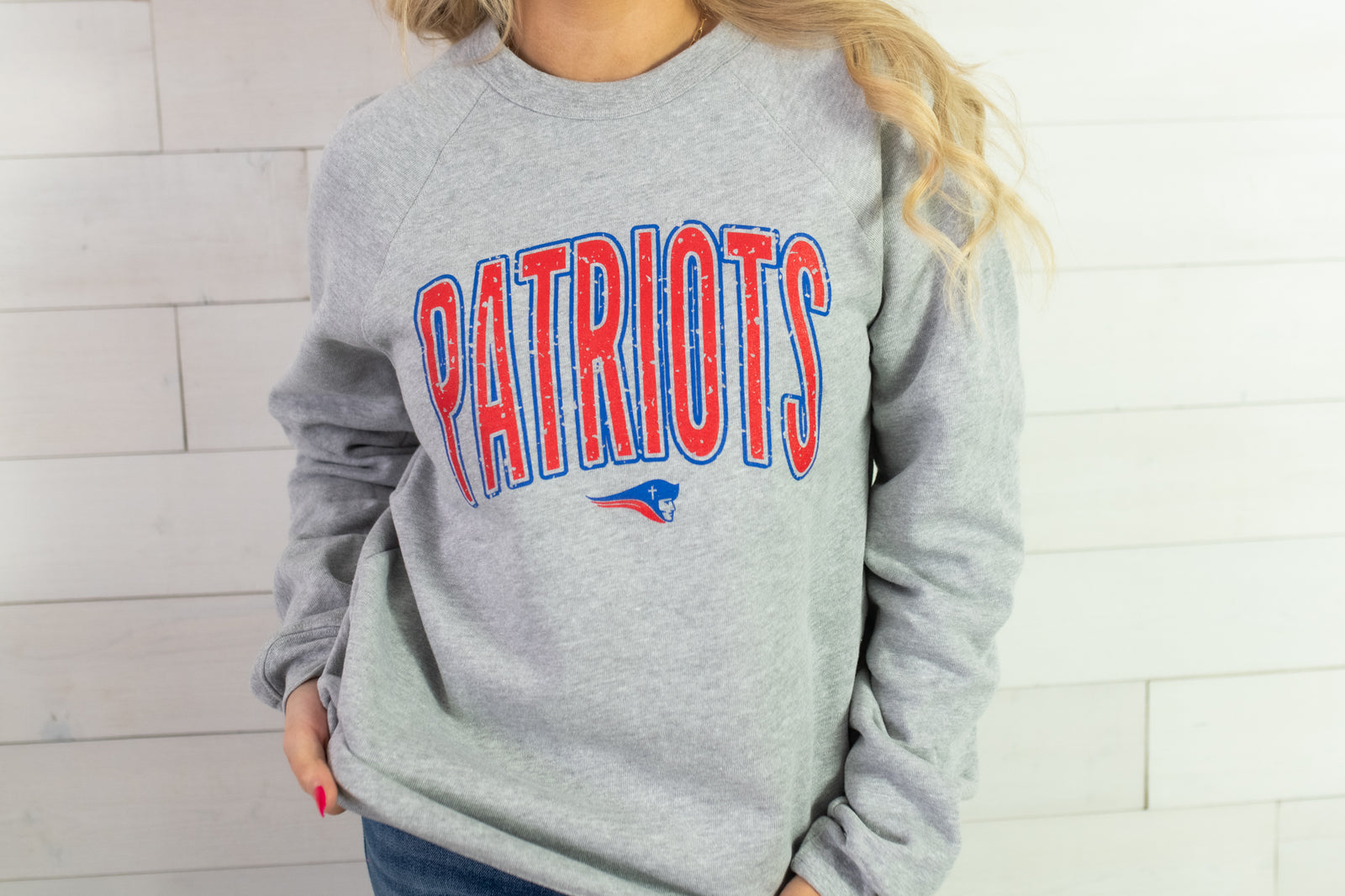 Patriots Sweatshirt-Heather Grey