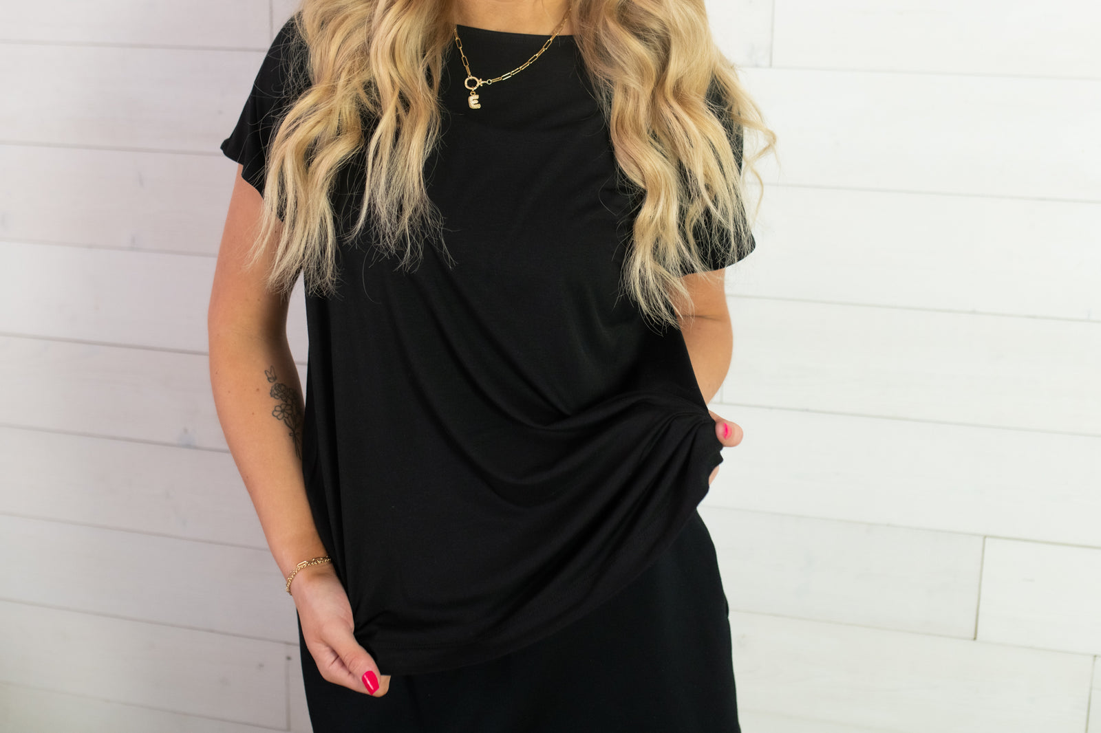 Viscose Modal Basic SS Top-Black