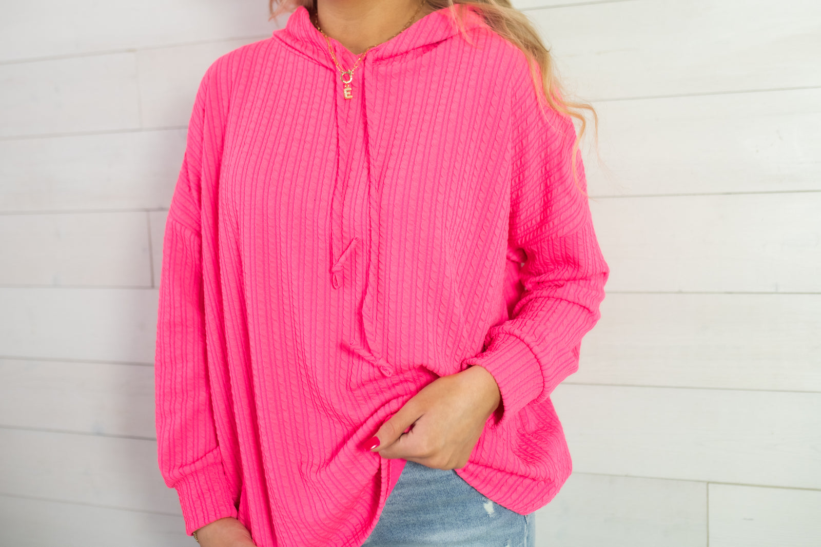 Blumin LS Hoodie-Neon Fuchsia