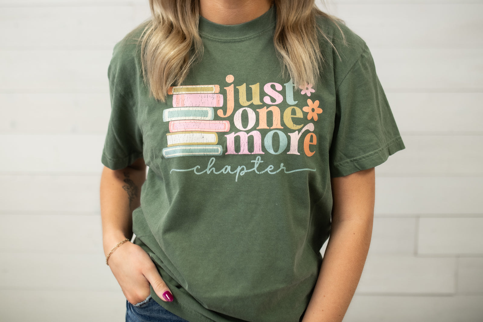 One More Chapter Graphic Tee-Green