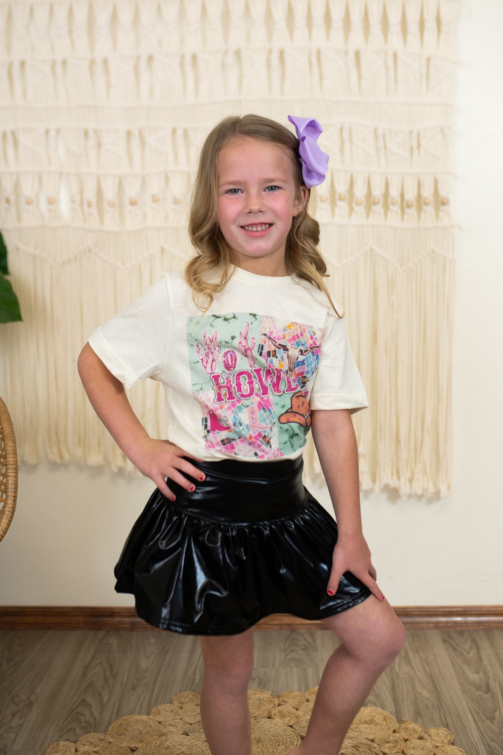 Solid Black Tennis Metallic Skort