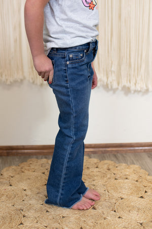 Tatum Indigo High Rise Jeans with Fray