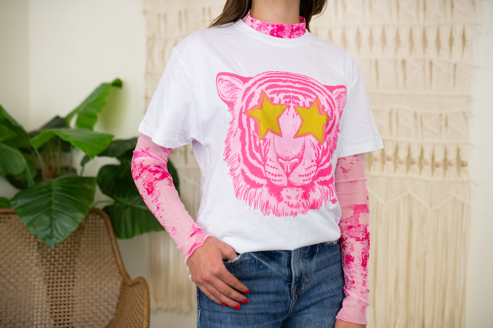 Malibu Hippie Pink Mesh Top