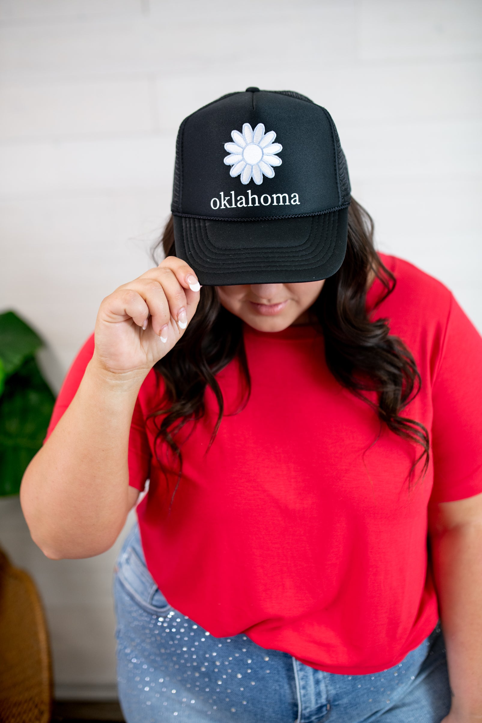 Oklahoma Black Trucker Hat