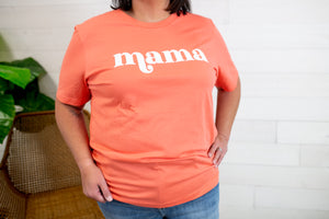 MaMa Graphic Tee-Coral