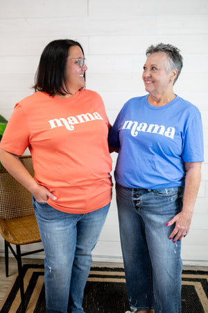 MaMa Graphic Tee-Coral