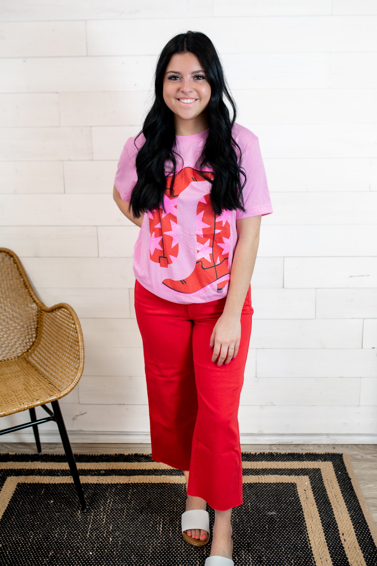 Boots Repeat Pink Graphic Tee