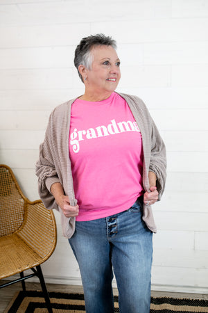 Grandma Graphic Tee-Pink