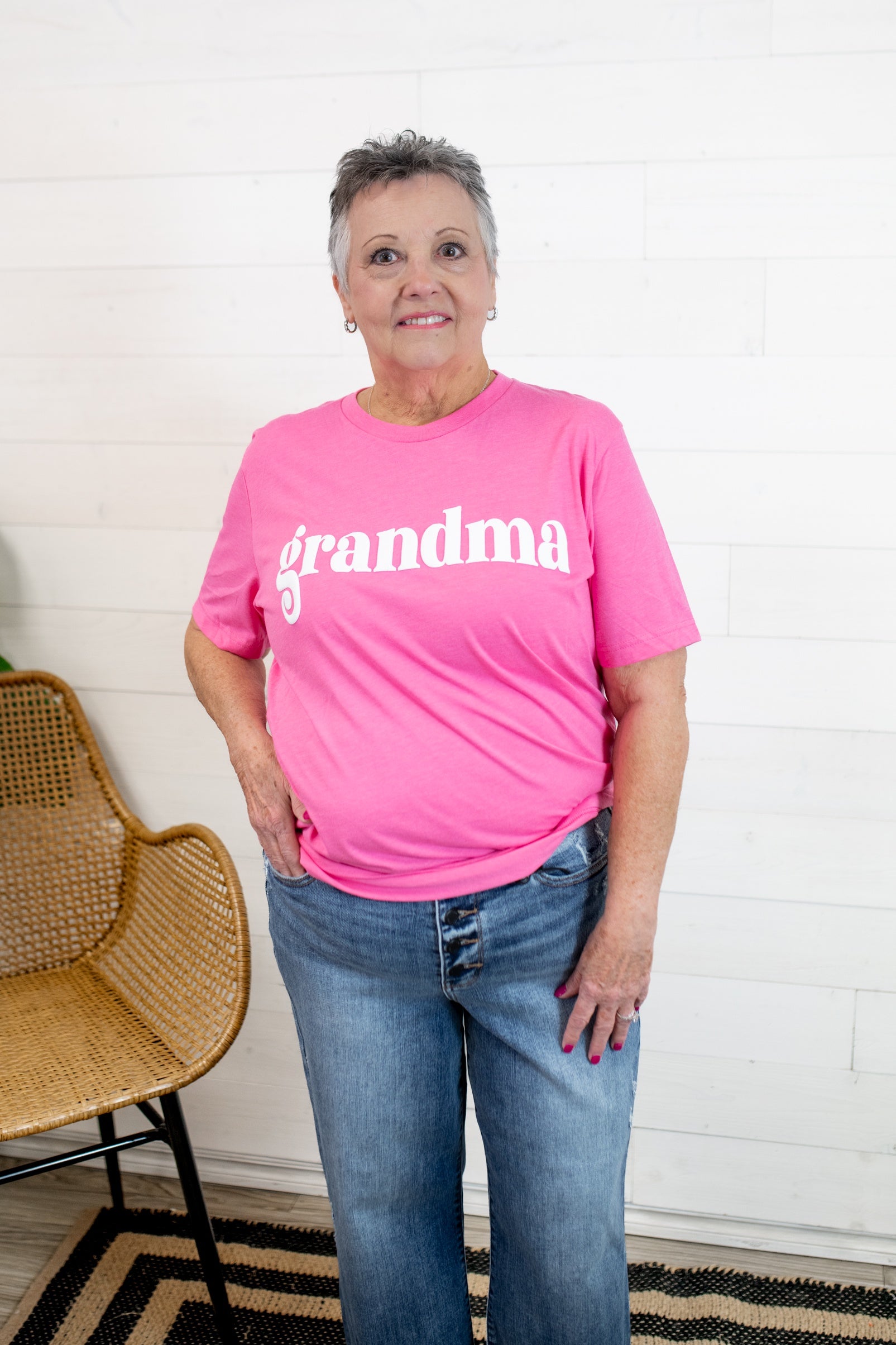 Grandma Graphic Tee-Pink