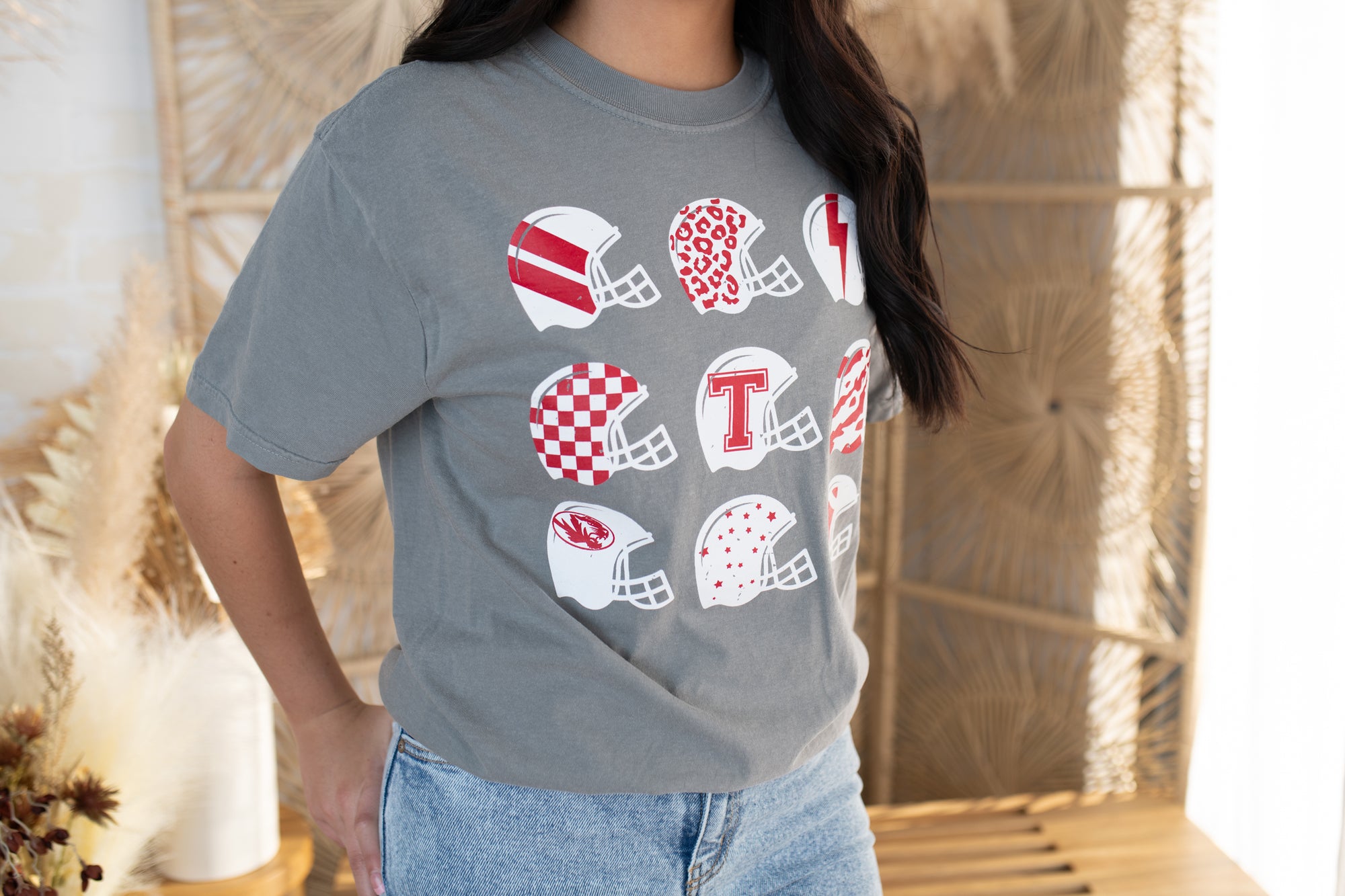 Tuttle Graphic Tee-Grey, Red & White