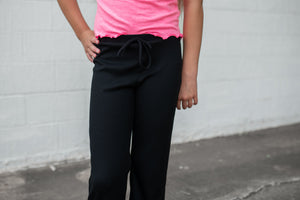 Thermal Wide Leg Pants Black